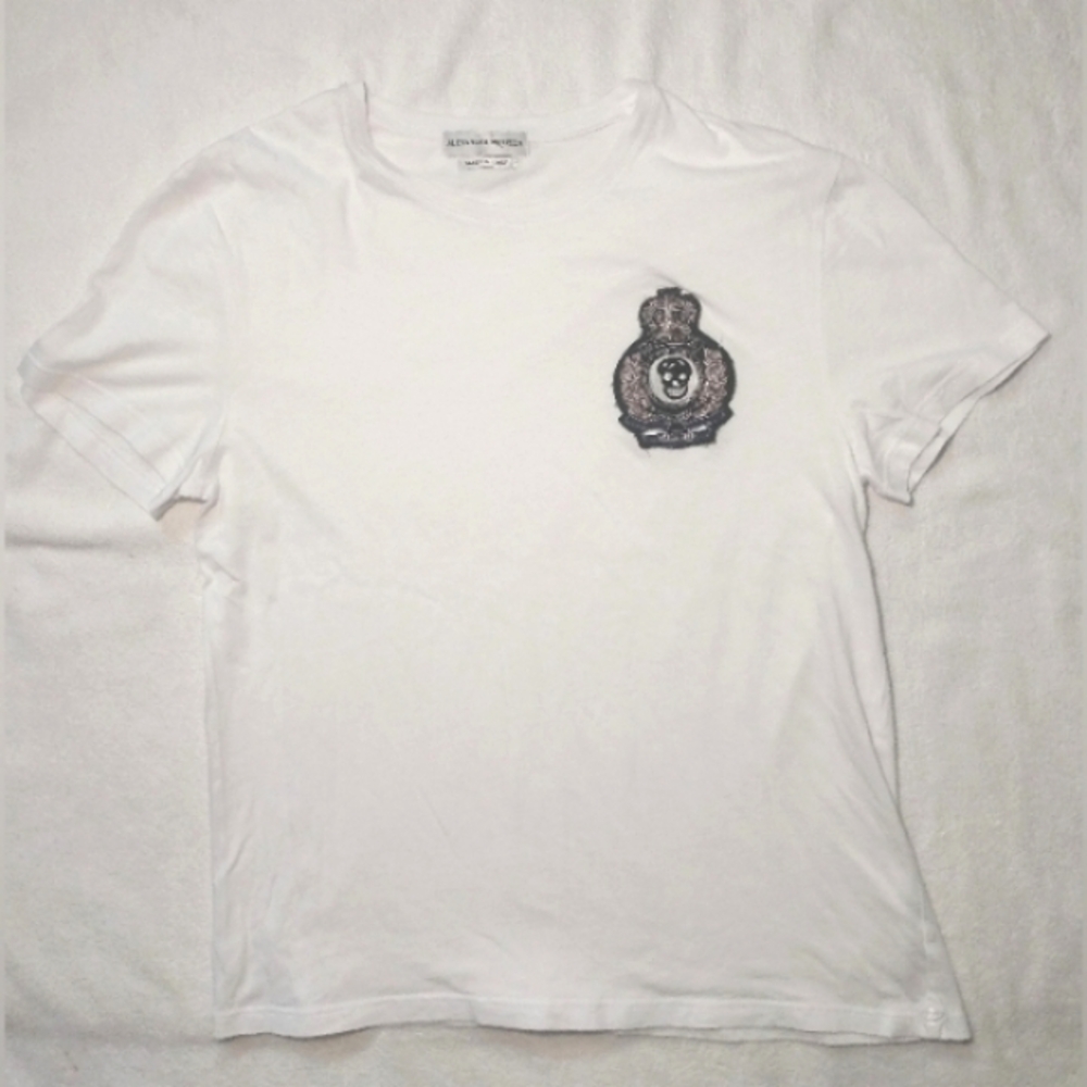 ALEXANDER MCQUEEN Skull Bones Rare Heavy Crest Made In Italy T-Shirt Tee - Men S